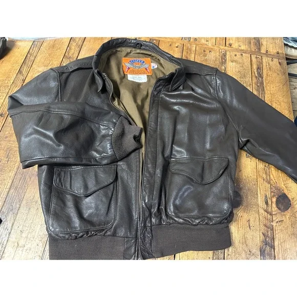 Cooper Type A2 Leather Flight Jacket Mens 46R Vintage Military Aviator Core